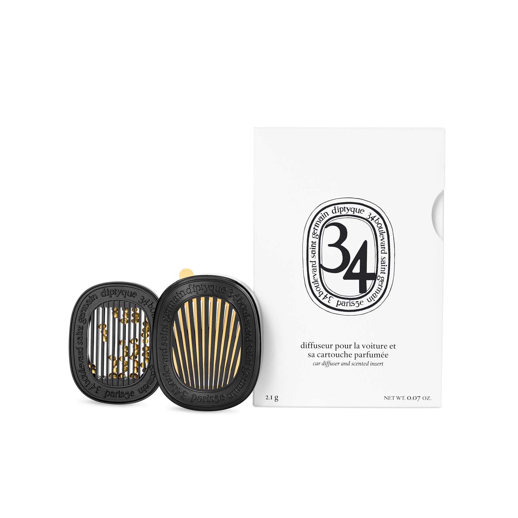 Difusor de aromas para el coche Diptyque y 1 recarga Car Diffuser de 34 boulevard de saint germain - ABANUC