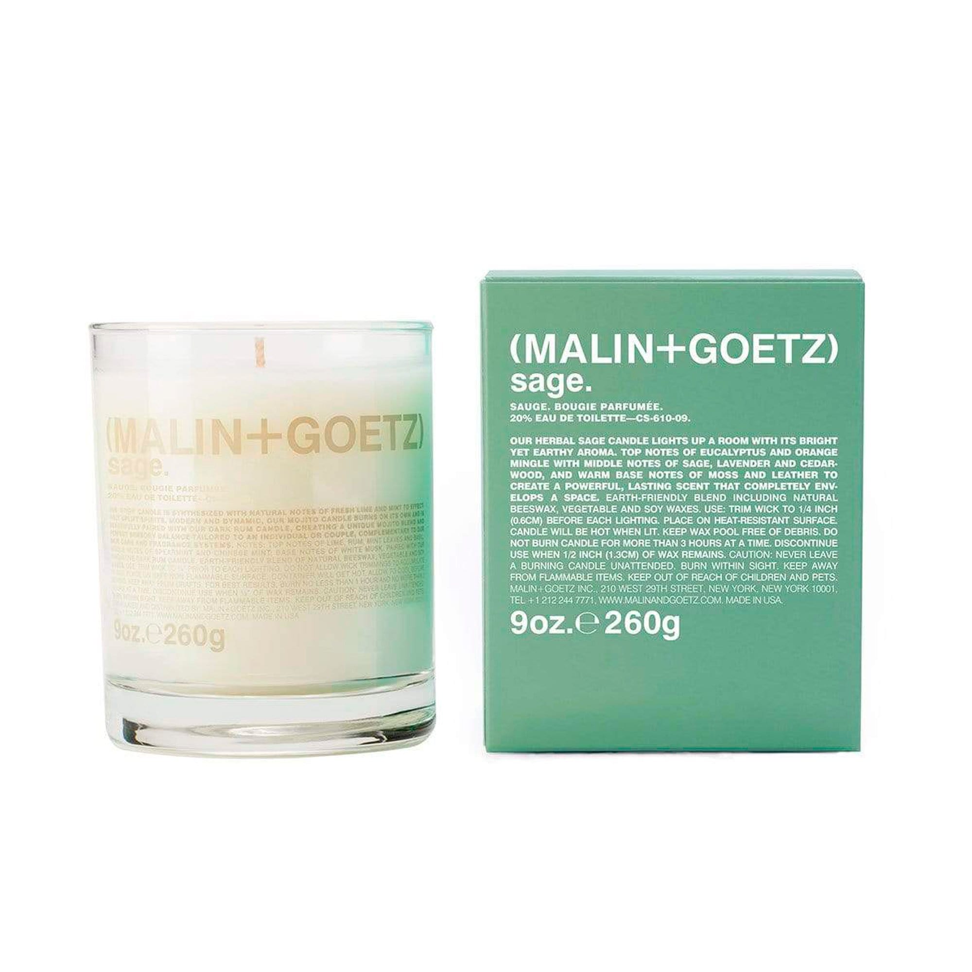 Sage Candle MALIN+GOETZ Vela Perfumada - ABANUC