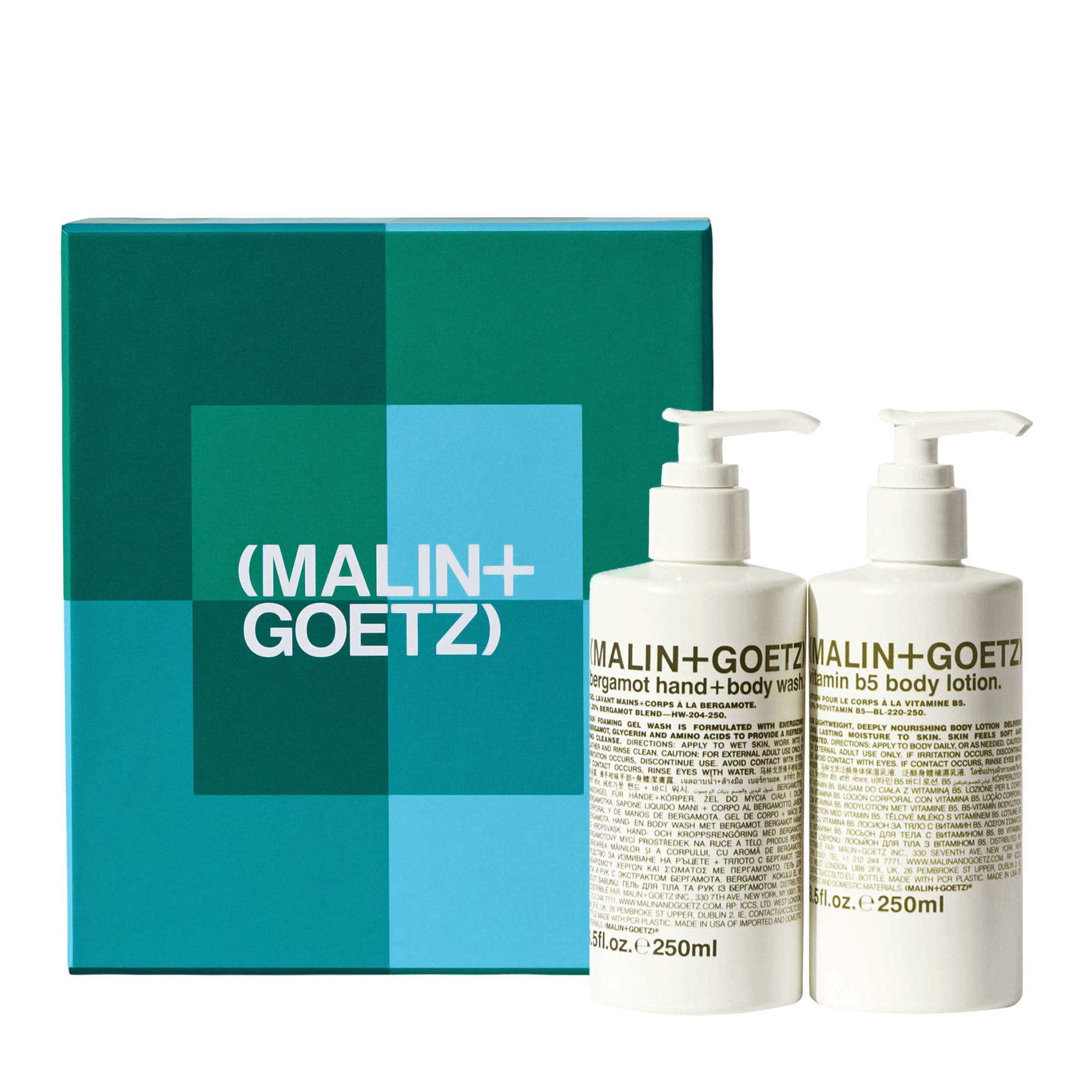 MALIN+GOETZ Bergamot & Bright Set con Bergamot Hand + Body Wash 250 ml y Vitamin B5 Body Lotion 250 ml