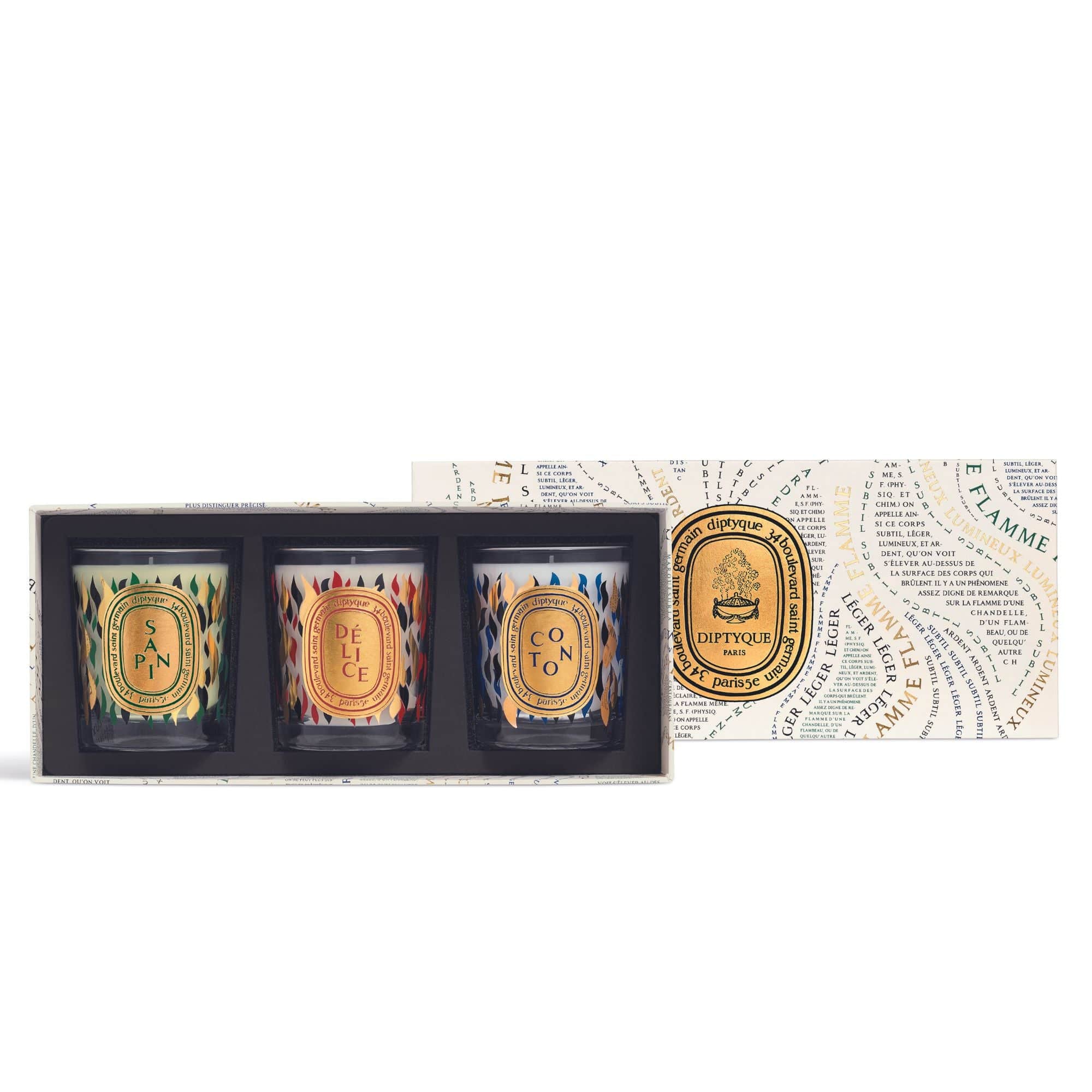 Set de 3 velas Sapin, Délice y Coton de DIPTYQUE Set de edición limitada