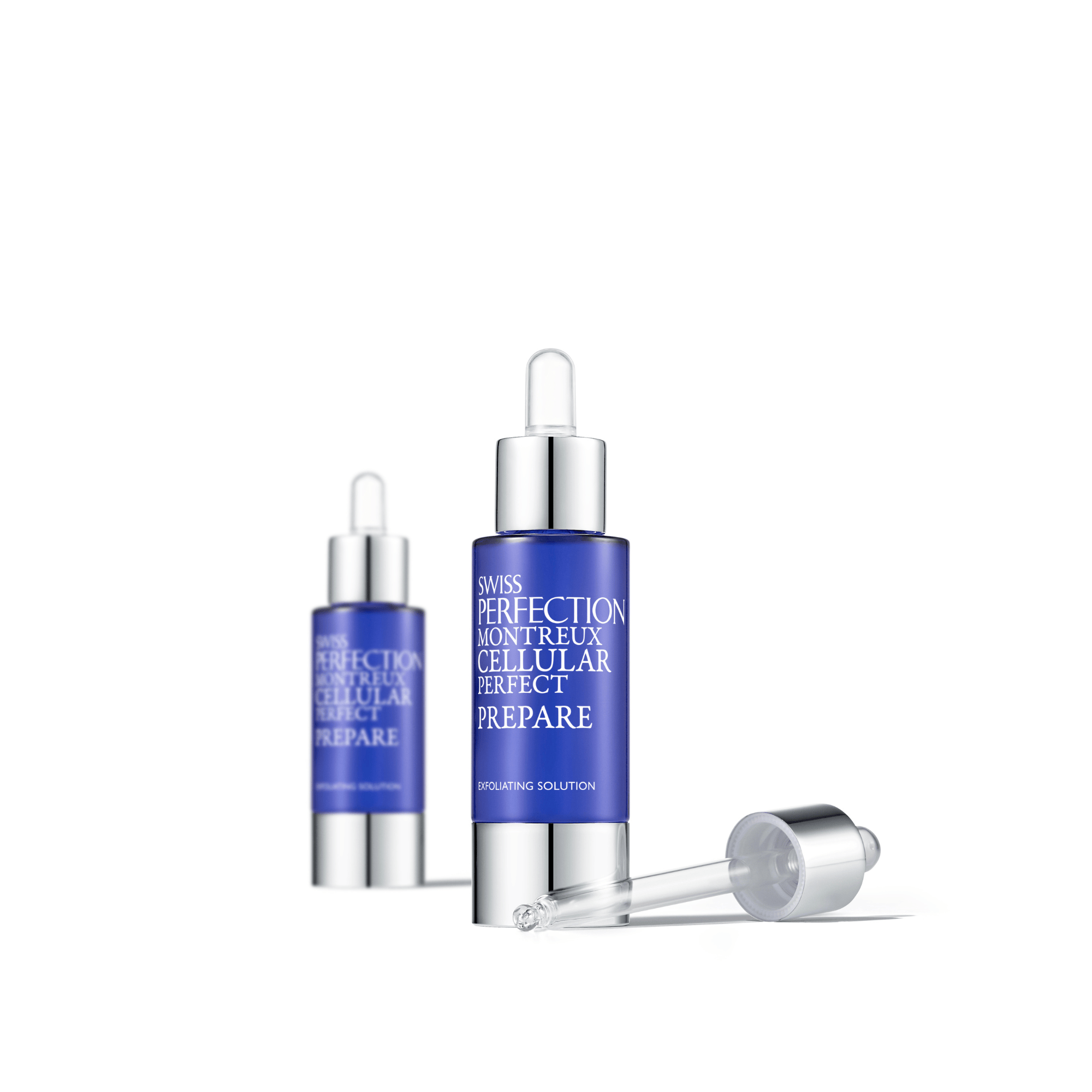 Swiss Perfection Exfoliating Solution – exfoliante líquido sin grano con AHAs y extracto de sauce para piel más lisa y luminosa.