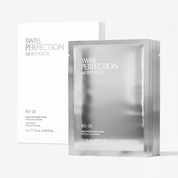 Swiss Perfection RS-28 Rejuvenation Mask caja de 4 mascarillas faciales de celulosa con IRISA Exosome y colágeno marino de 23 ml cada una