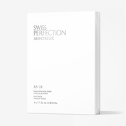 Swiss Perfection RS-28 Rejuvenation Mask caja de 4 mascarillas faciales de celulosa con IRISA Exosome y colágeno marino de 23 ml cada una