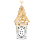 Linterna decorativa Diptyque edición limitada con diseño de abeto y estrellas para vela clásica de 190 g, vela no incluida